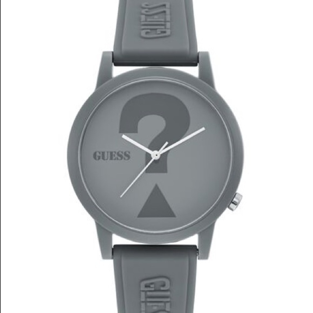 NEW GUESS Grey Case Grey Silicone UNISEX Watch